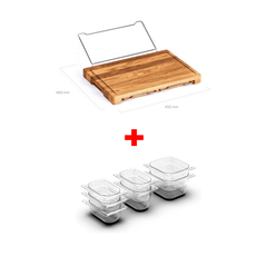 Multi-Function Cutting Board With Prep/Scrap Containers And Smart Shelf