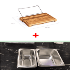 Multi-Function Cutting Board With Prep/Scrap Containers And Smart Shelf