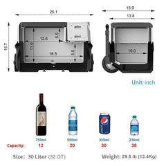 LionCooler X30A Portable Solar Fridge Freezer, 32 Quarts (New Model)