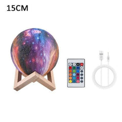 3D Starry Galaxy Moon Lamp 16 Colors Remote Rechargeable Sky Galaxy Light Planet Nebula Night light Bedside Table Decor