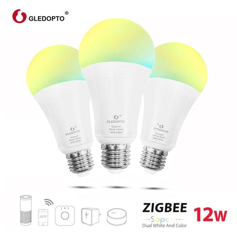 GLEDOPTO ZIGBEE ZLL RGB+CCT 12W Smart Wifi LED Light Bulb, Works with Philips Hue